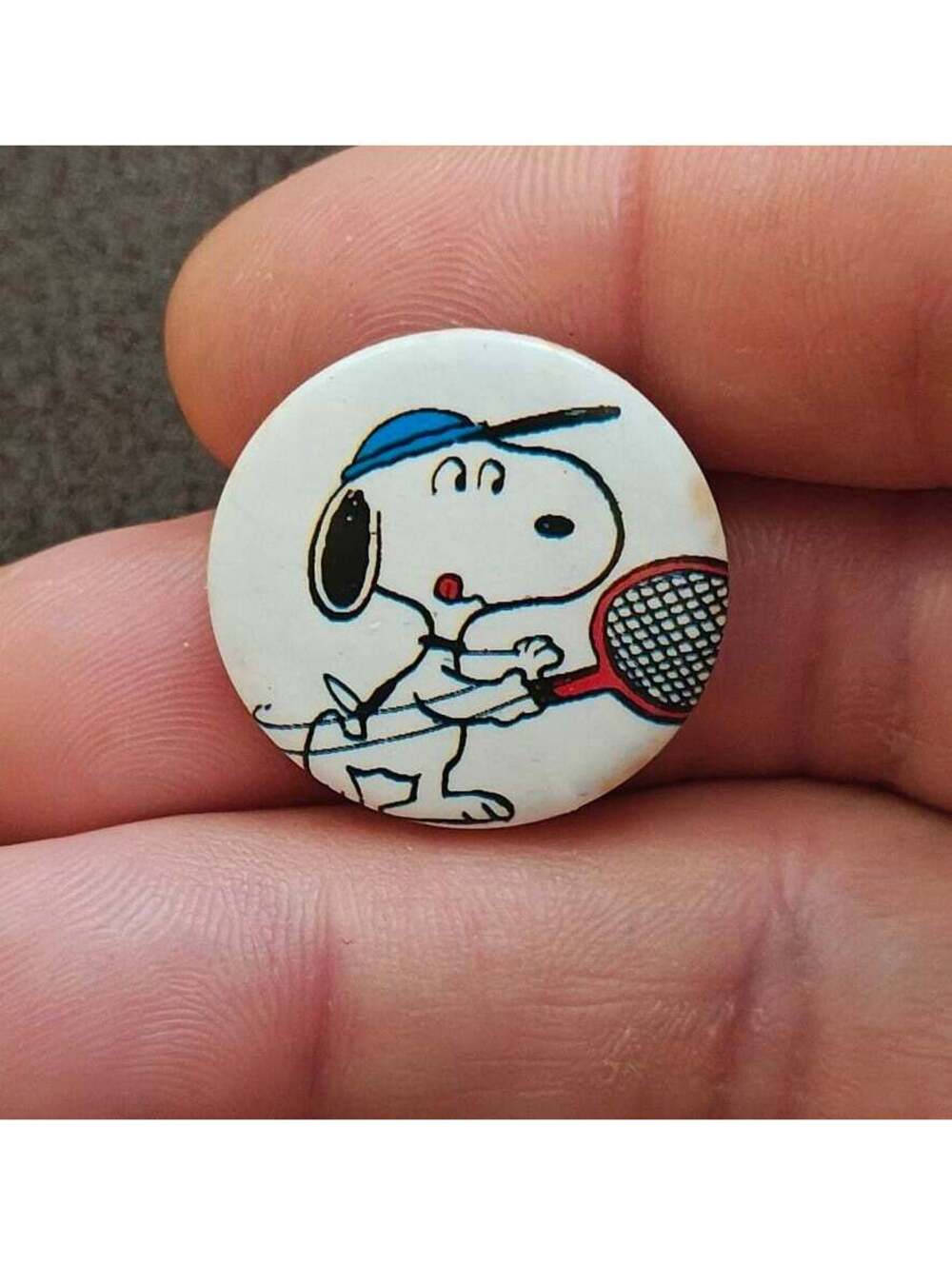 1970s/80s Snoopy World Famous Tennis Player Button